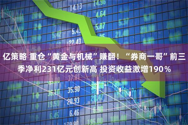 亿策略 重仓“黄金与机械”赚翻！“券商一哥”前三季净利231亿元创新高 投资收益激增190％