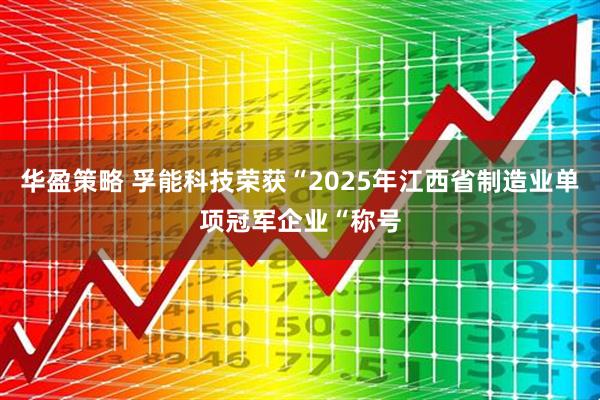 华盈策略 孚能科技荣获“2025年江西省制造业单项冠军企业“称号